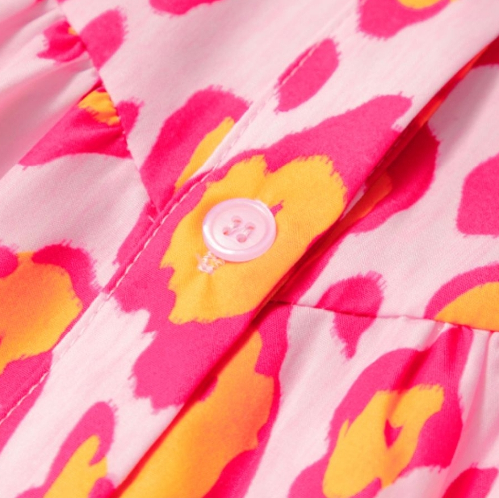 Vibrant Pink and Yellow Animal Print Women's Top - Picture 8 of 10